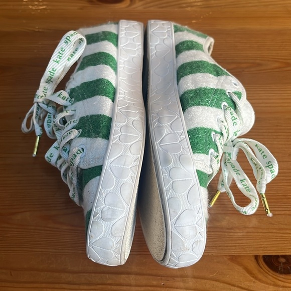 Keds x Kate Spade Kickstart Terry Sneakers green white striped Christmas size 7 - Picture 11 of 12